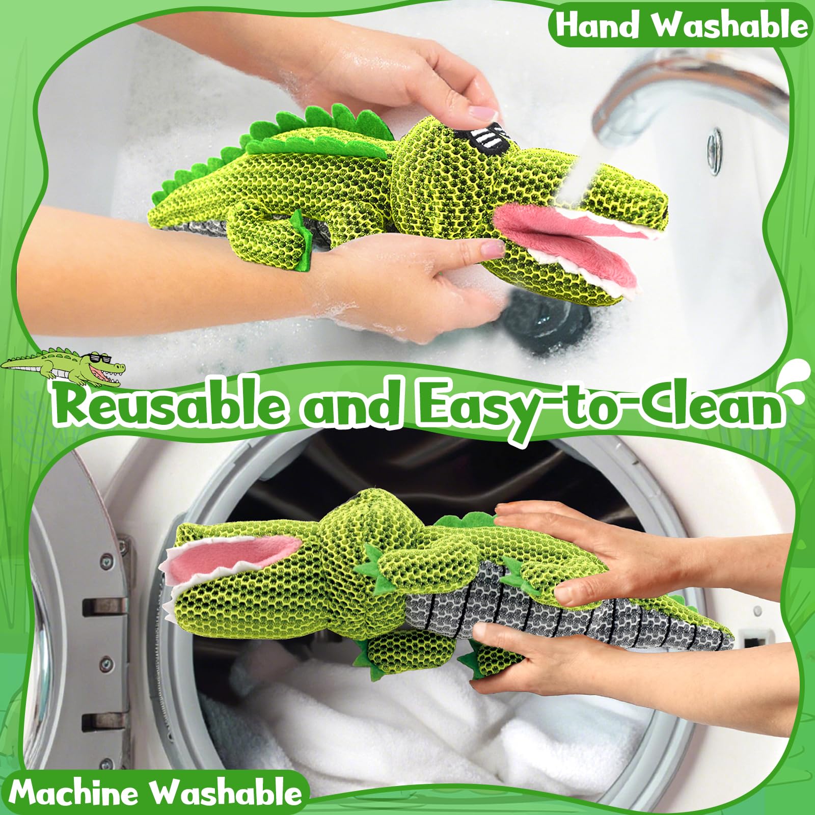 ZYIDBNG crocodile hot tub sponge made from durable mesh.