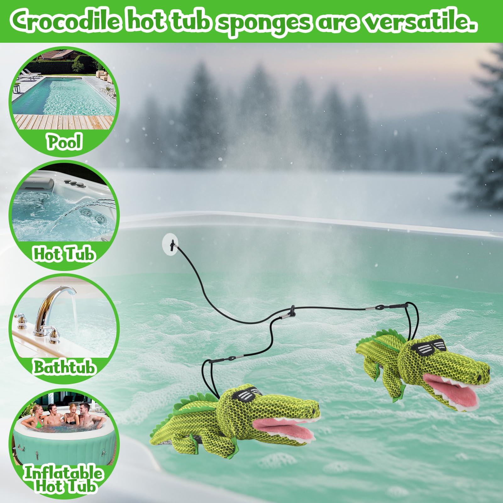 ZYIDBNG crocodile hot tub accessory for indoor and outdoor use.