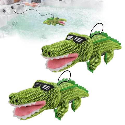 ZYIDBNG crocodile hot tub sponge floating to absorb oils during soaks.