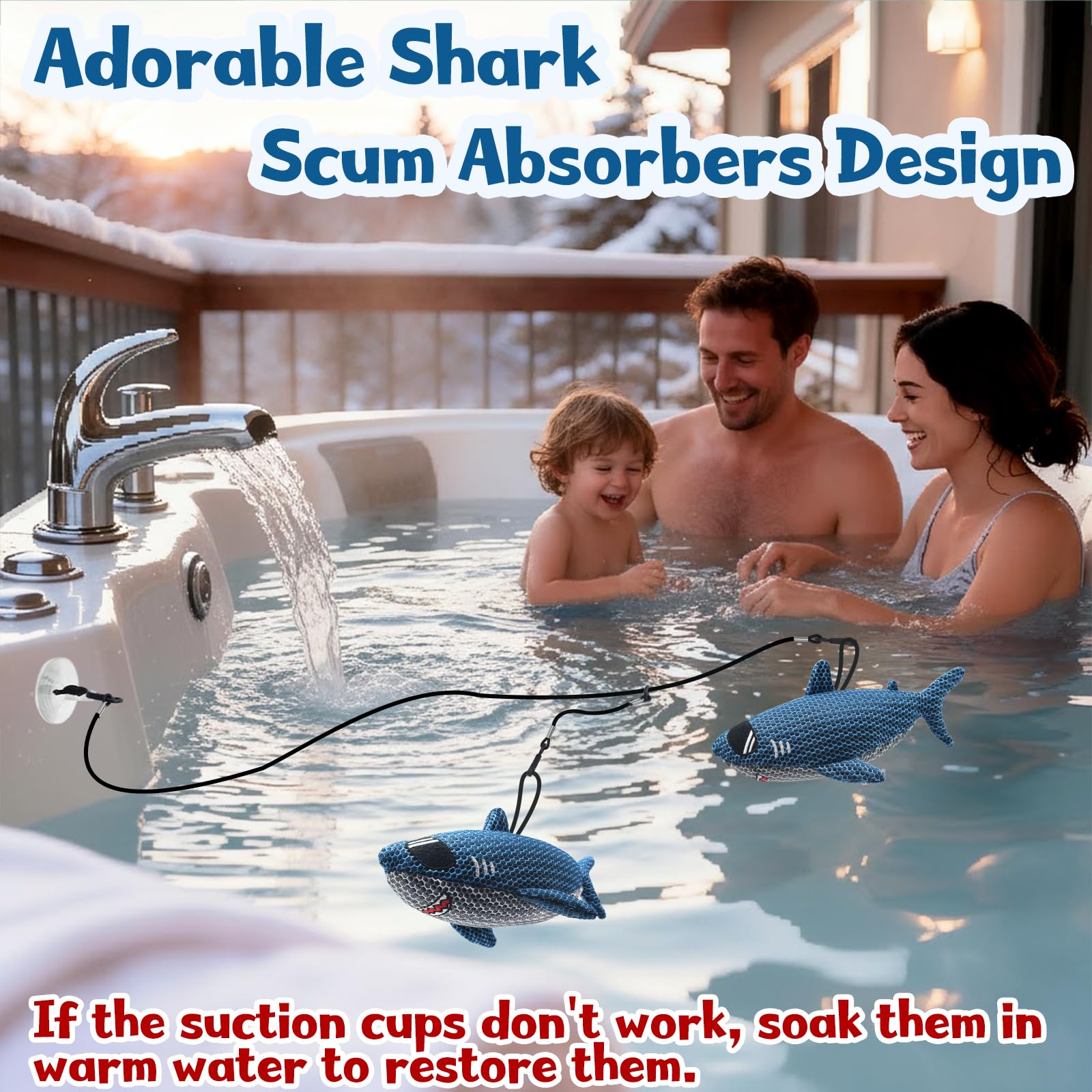 ZYIDBNG Shark hot tub absorber floating in action removing surface oils.