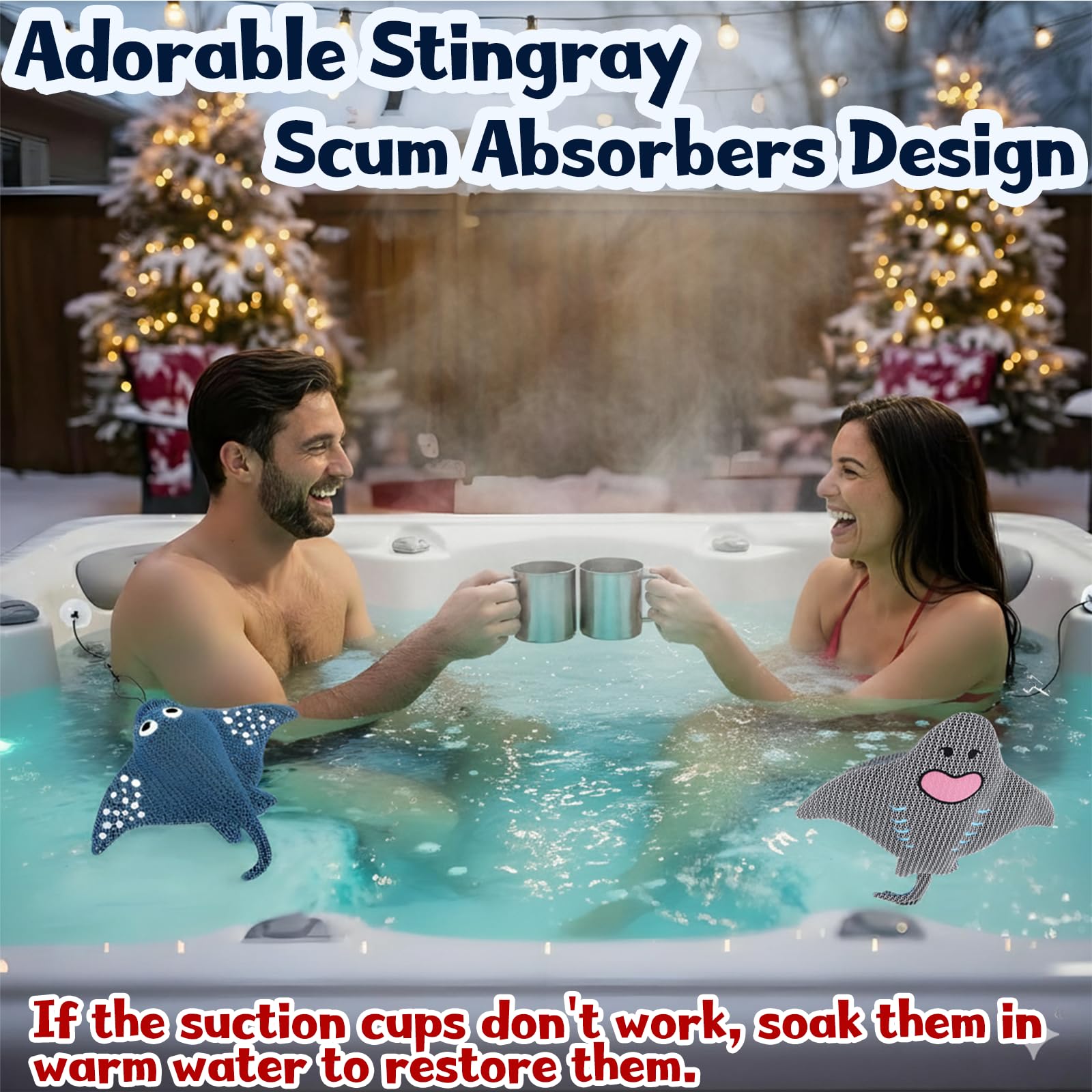 ZYIDBNG Stingray spa scum sponge floats while collecting oils.