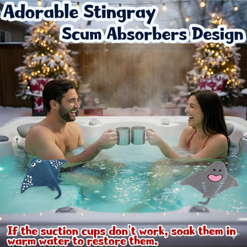 ZYIDBNG Stingray spa scum sponge floats while collecting oils.