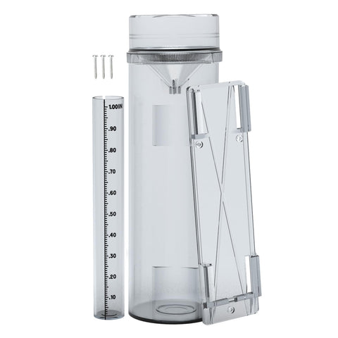 Zylaer rain gauge front view shows durable polycarbonate design for all weather