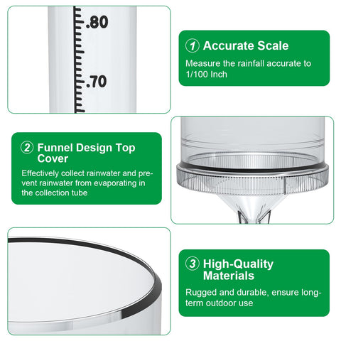 Zylaer rain gauge top funnel cover directs rain into the collector