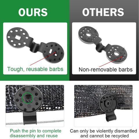 ZYLJHZ rope-hole design clip guiding shade net on track