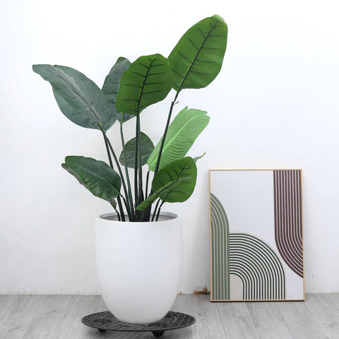 Zynery black planter stand resists dirt and wear, easy to wipe.