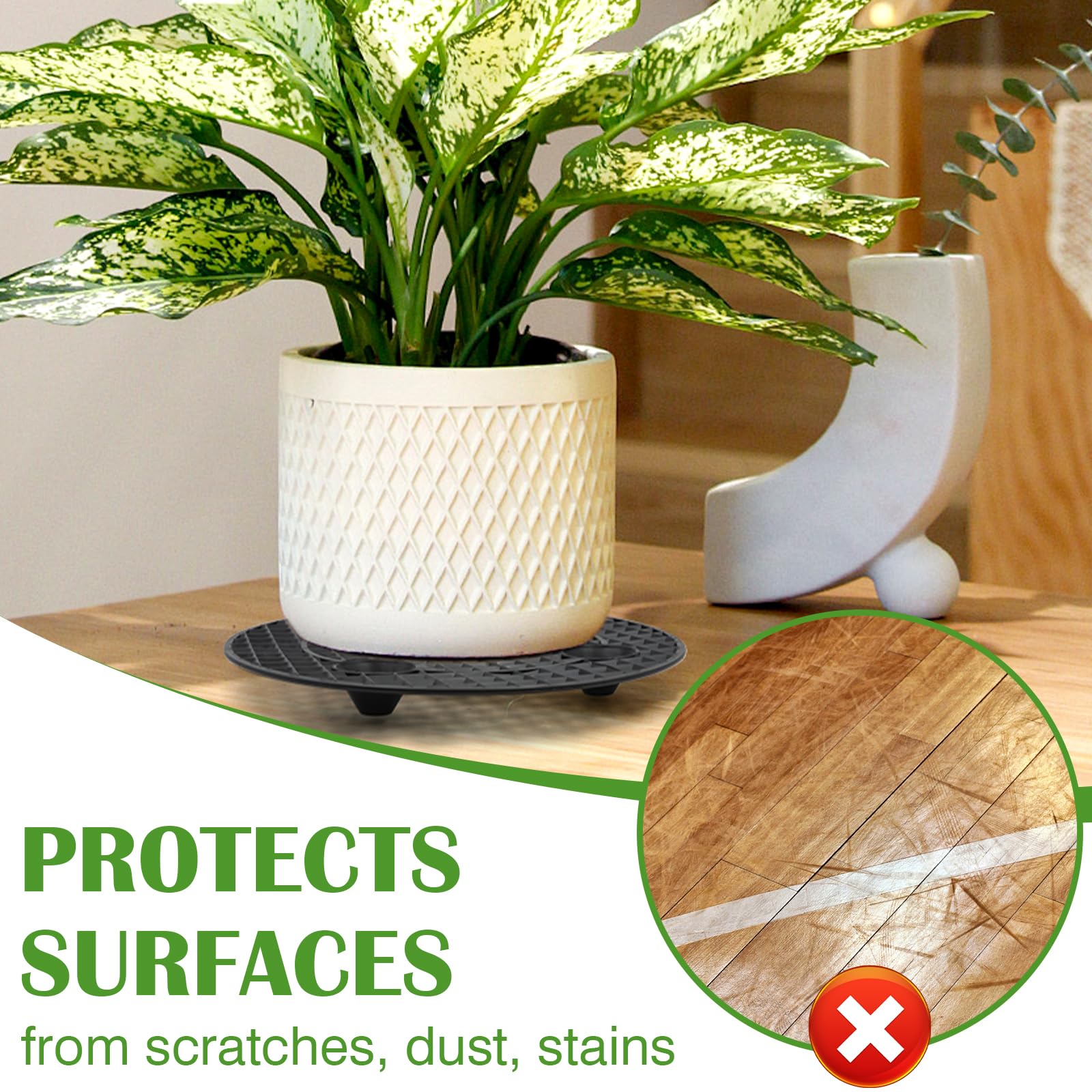 Zynery black planter stand resists dirt and wear for busy spaces.