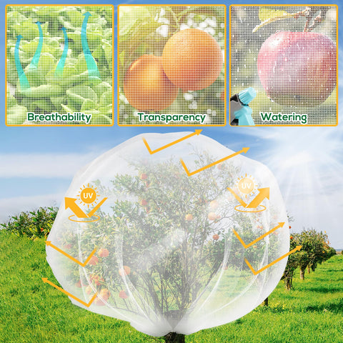 ZYP netting on citrus tree supports growth with breathable coverage.