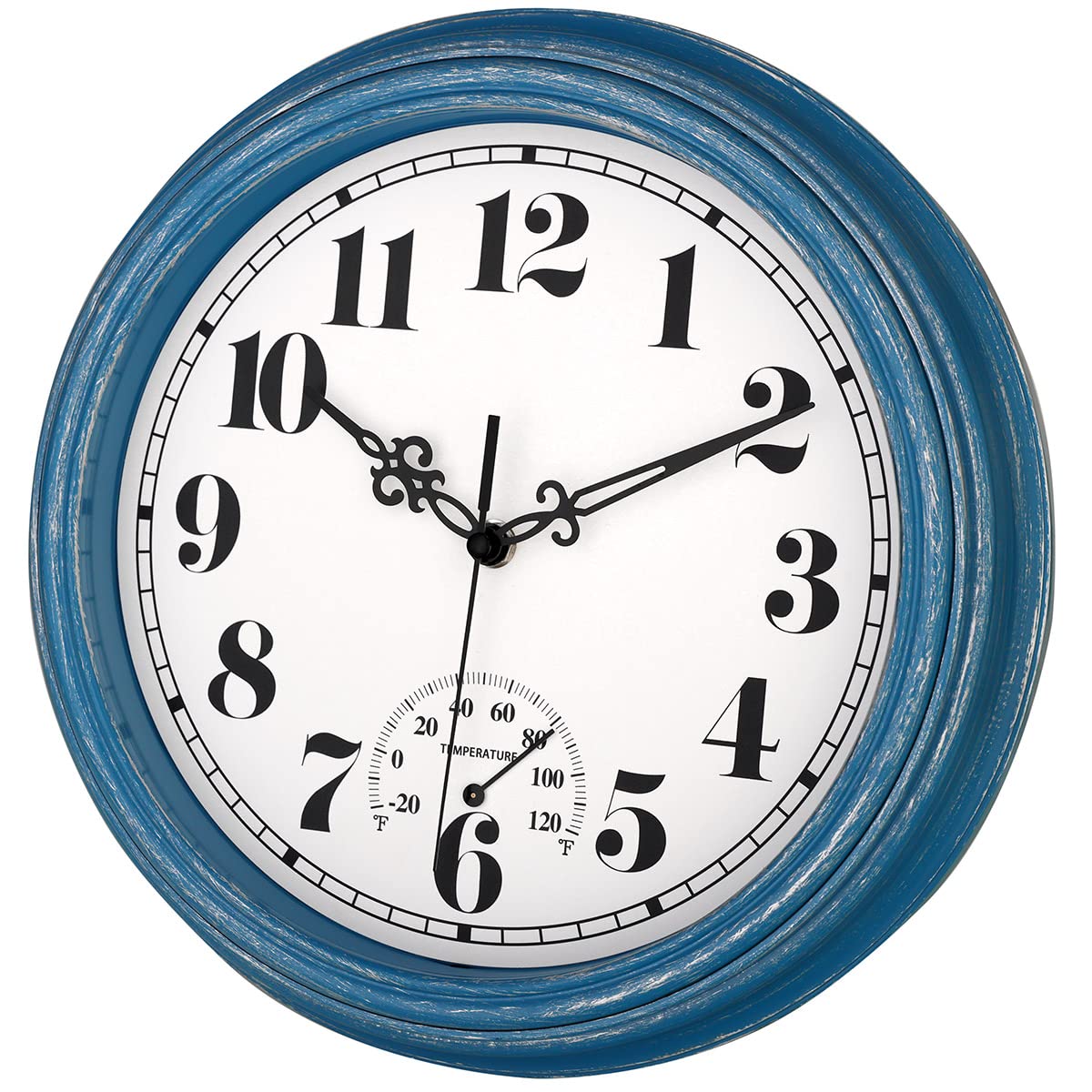 zyzamay 12-inch outdoor clock with thermometer perfect for poolside decks