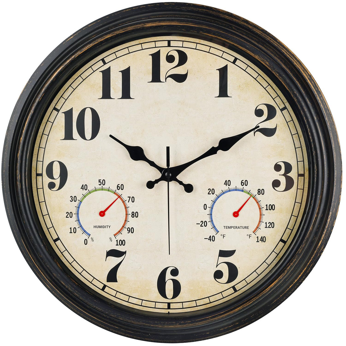 zyzamay 16-inch black gold vintage clock face with large numerals for outdoor viewing