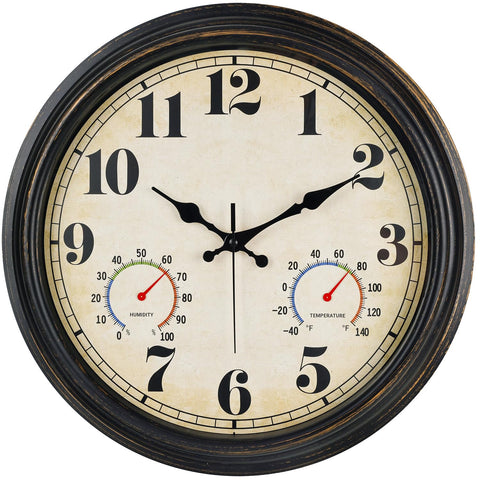 zyzamay 16-inch black gold vintage clock face with large numerals for outdoor viewing