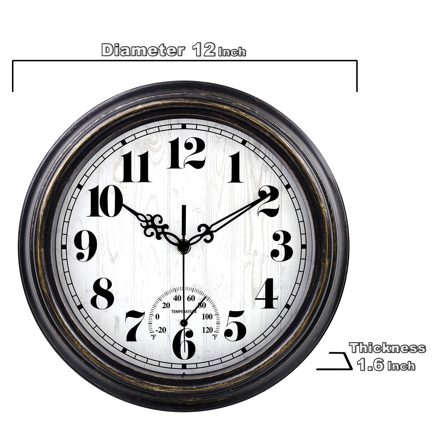 zyzamay blackgold wall clock blends with patio decor.