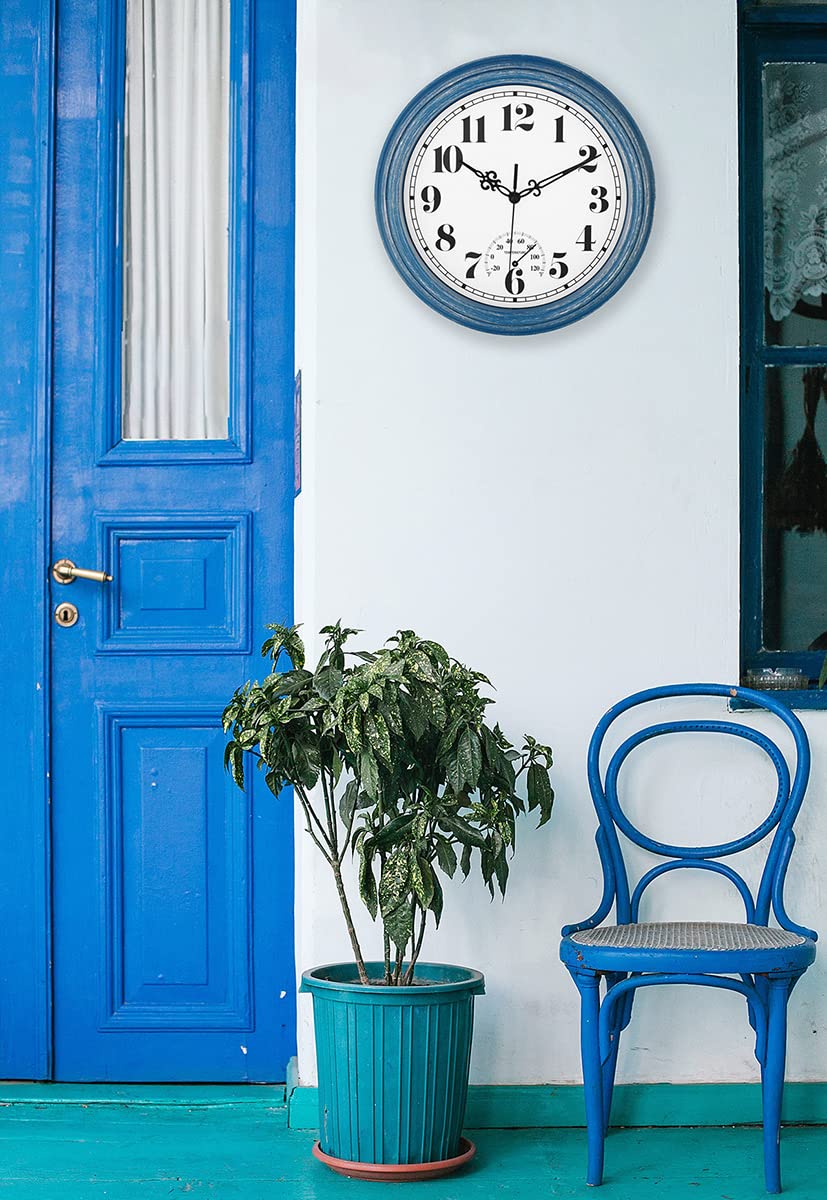 zyzamay blue quartz wall clock offers easy outdoor time reading