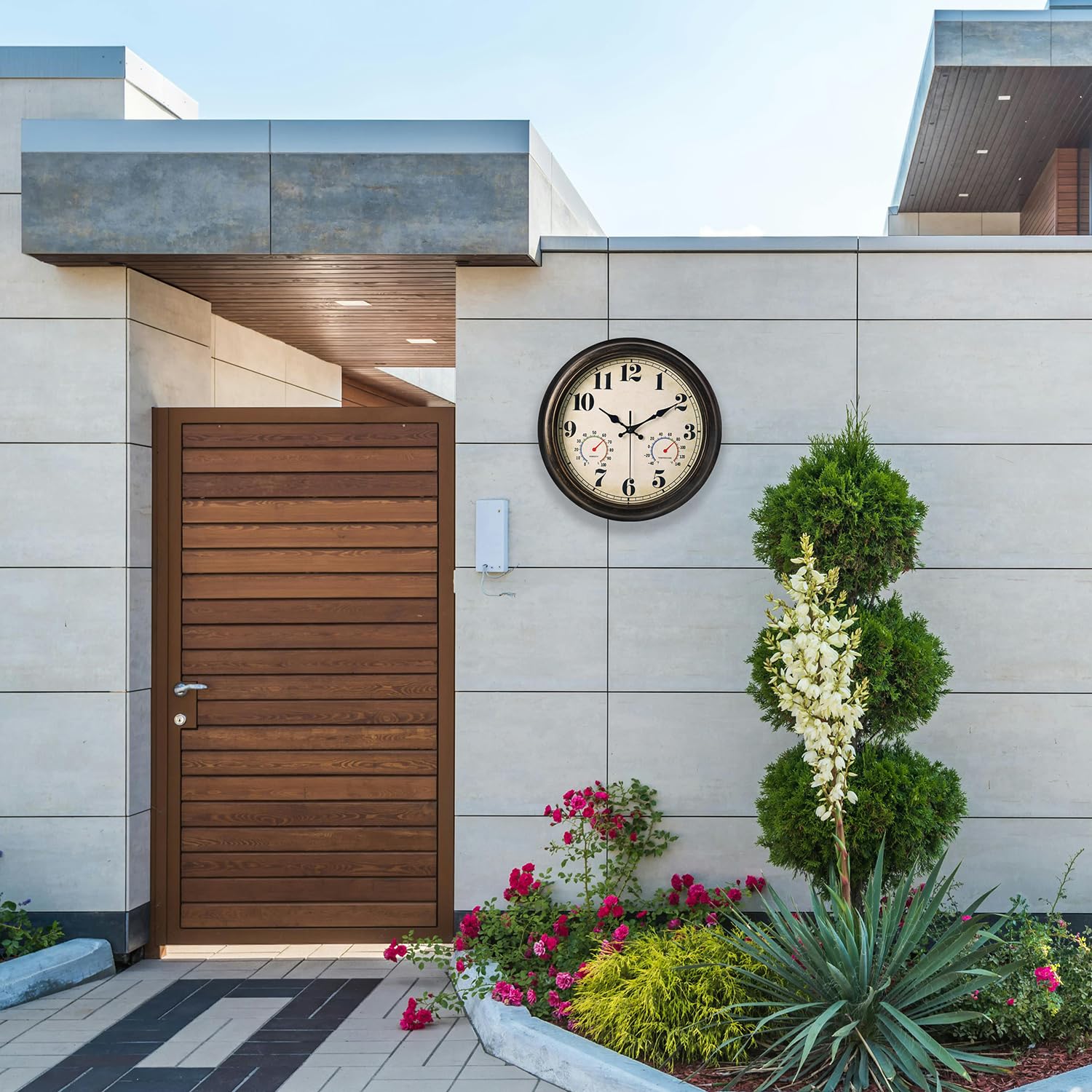 zyzamay outdoor clock silent movement keeps rooms peaceful