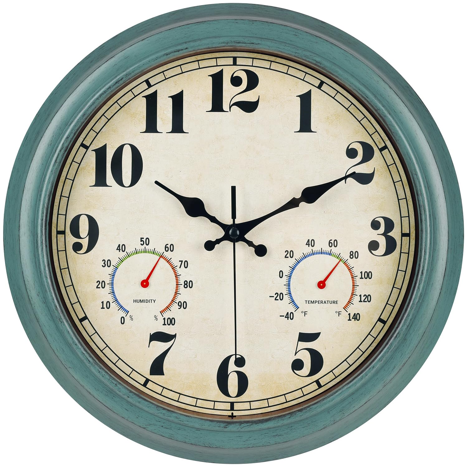 zyzamay outdoor clock with thermometer, ideal for porch or garden comfort.