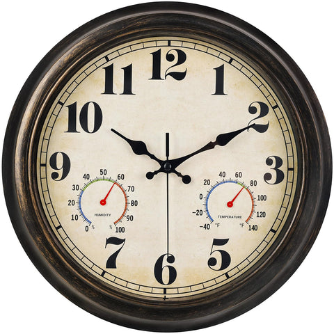 zyzamay outdoor clock with thermometer displays temperature at a glance for porch use