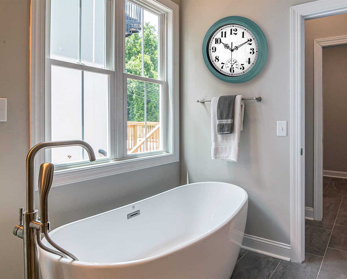 zyzamay wall clock mounted on pool deck for convenient outdoor time checks