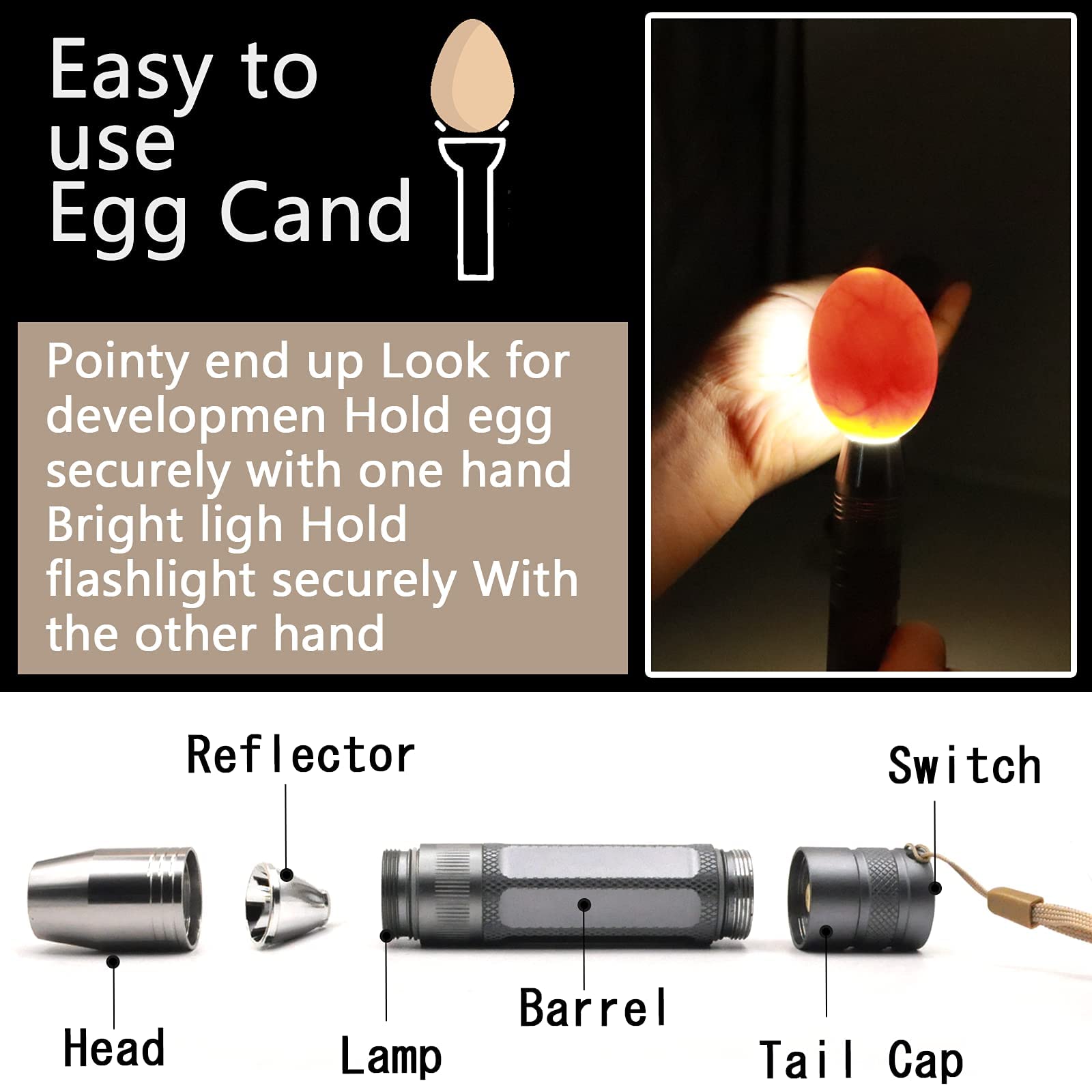 ZZBUY egg candler light offers five adjustable modes for flexible lighting.
