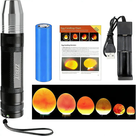 ZZBUY egg candler illuminator reveals fertilized eggs for clear observation.