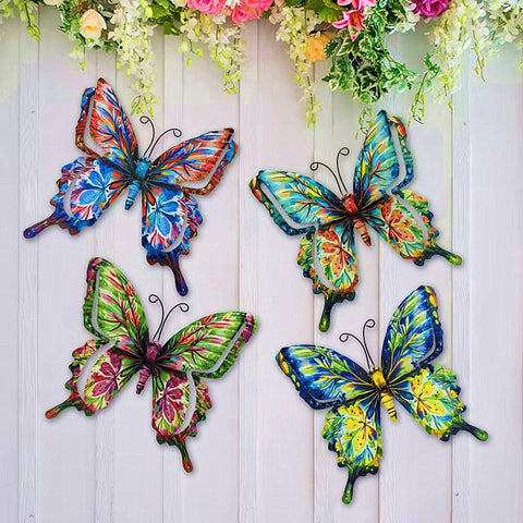 zzhmasplay butterfly wall art 6.7x6.5 inch adds colorful curb appeal to outdoor walls.