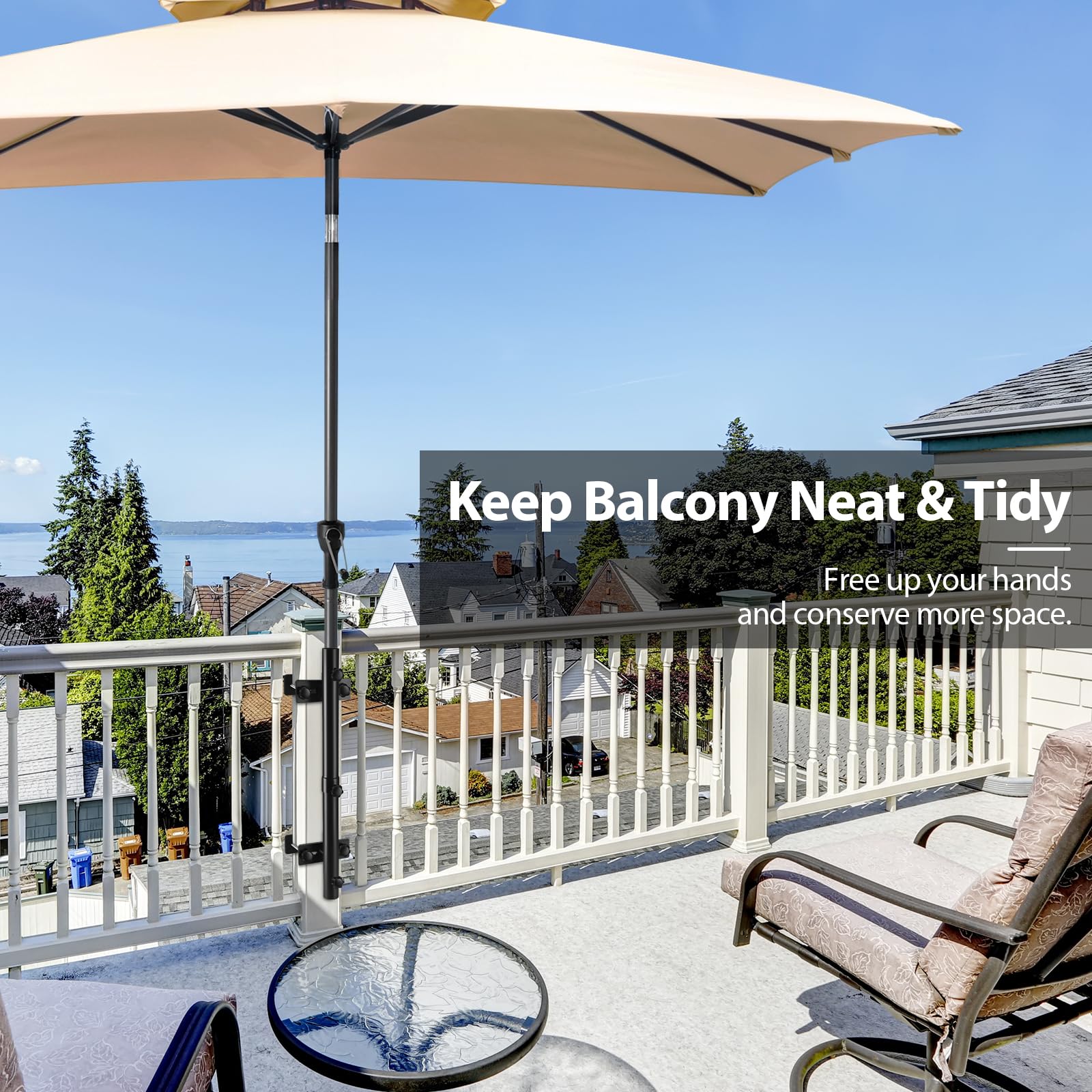 No-drill installation saves time while keeping railing intact with EVA pads.