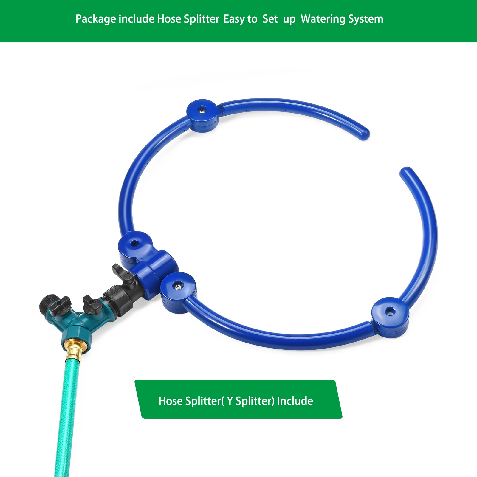 ZZM Y-hose splitter connected to the ring enables easy multi-plant irrigation.