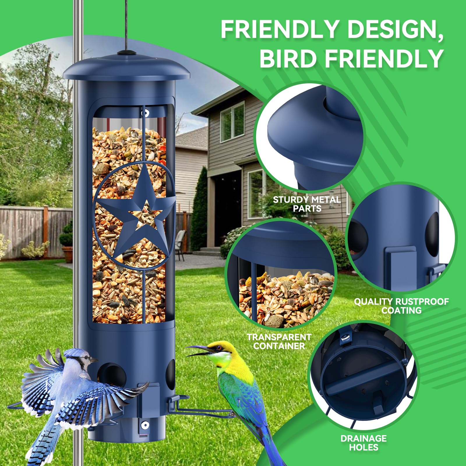ZZOOEE Rust-resistant powder-coated finish for durability