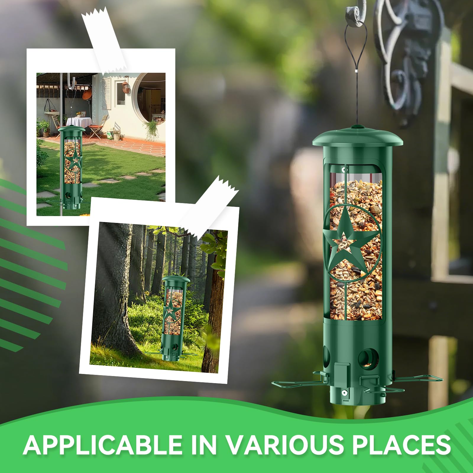 ZZOOEE Squirrel Proof Feeder 3 lb capacity supports longer feeding intervals