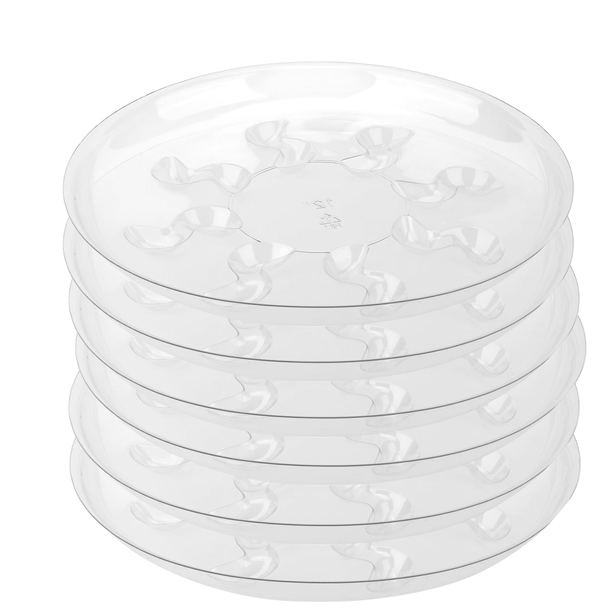 ZZPYXIA 6-pack clear plant saucers for clean floors and neat potted plants.