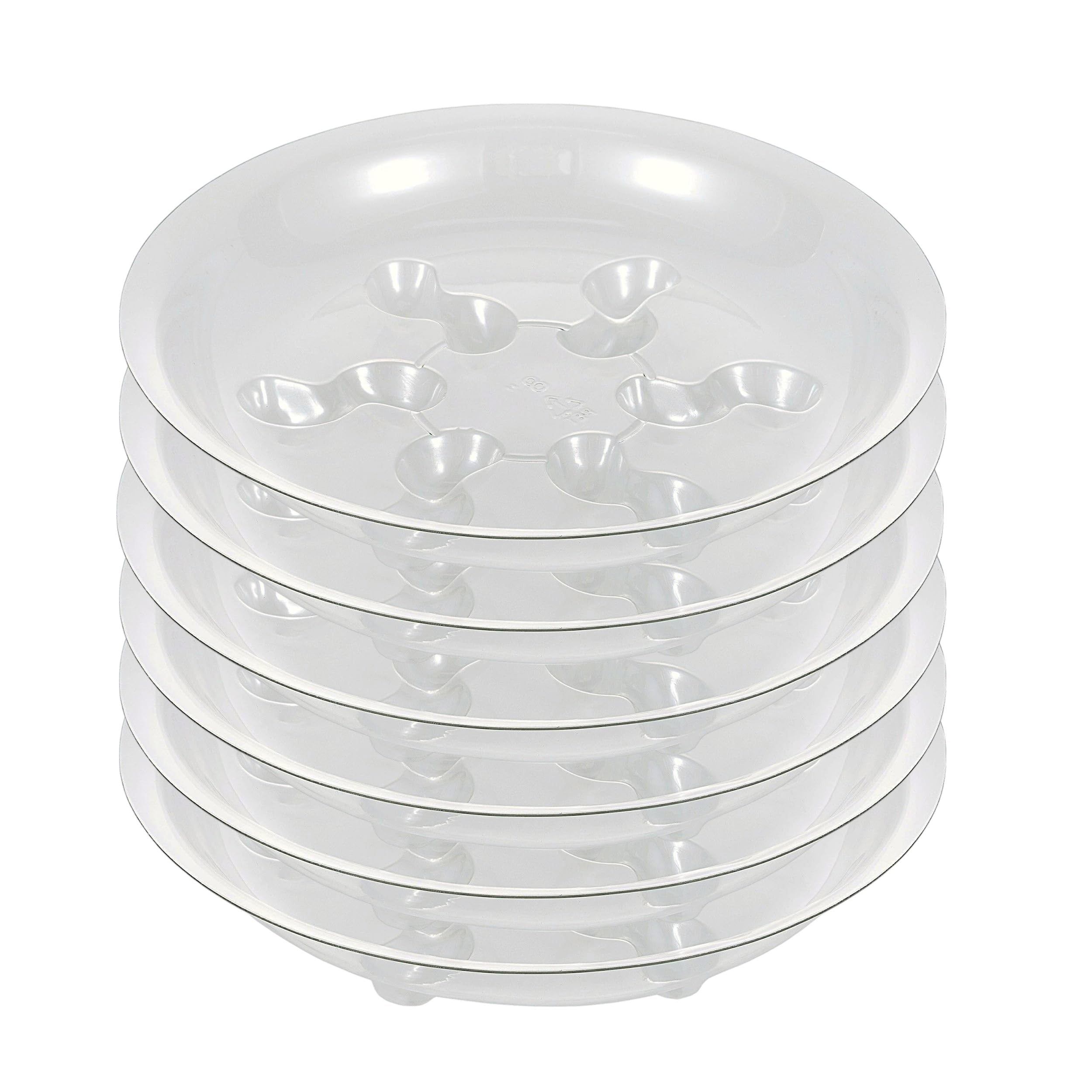 ZZPYXIA 8-inch clear plant saucer with raised feet protects surfaces.