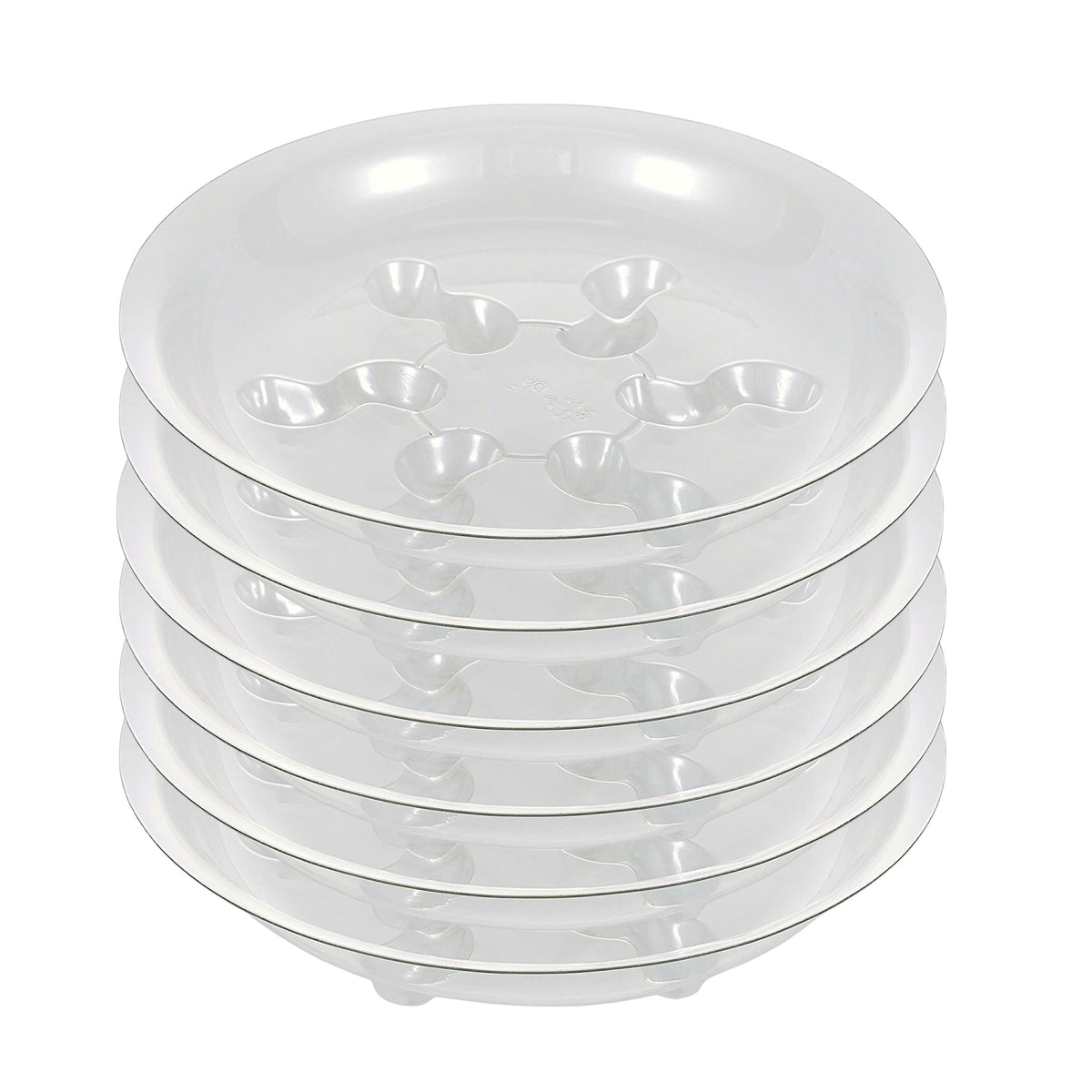 ZZPYXIA 8-inch clear plant saucer with raised feet protects surfaces.