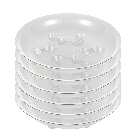 ZZPYXIA 8-inch clear plant saucer with raised feet protects surfaces.