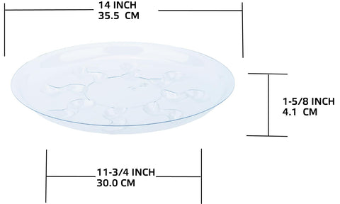 ZZPYXIA clear saucers with feet provide height and drainage.