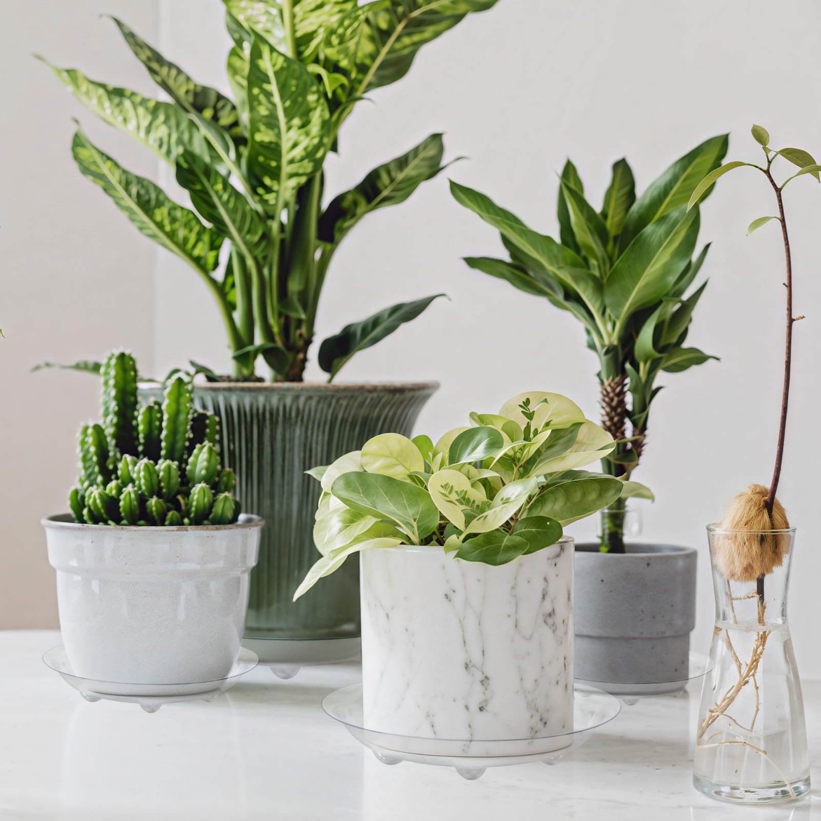 ZZPYXIA petal-shaped bottom tray blends with decor while providing steady drainage.