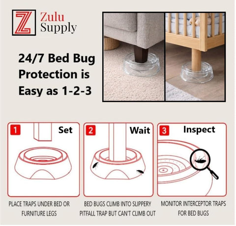 Z Zulu Supply interceptor fits around sofa legs for versatile protection.