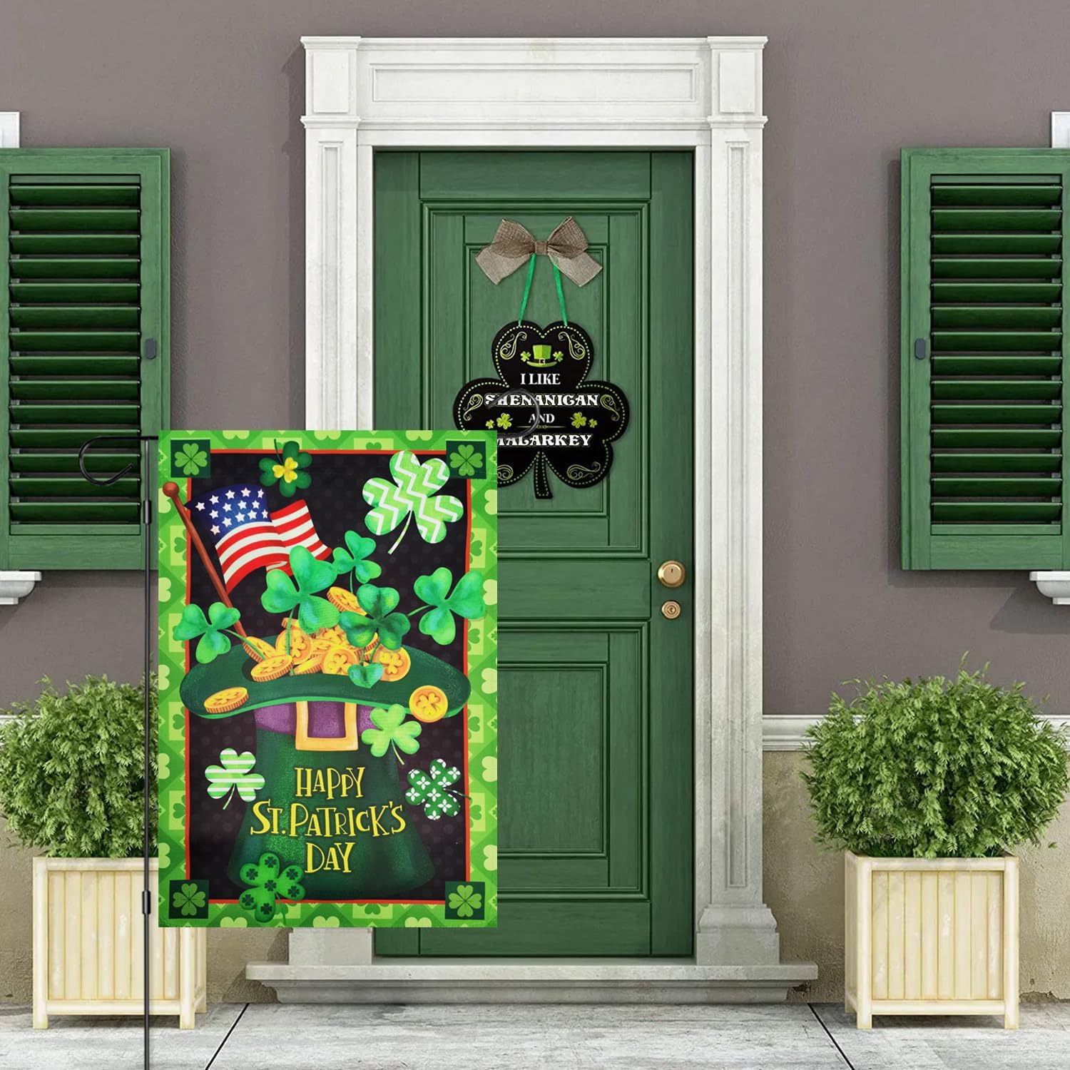 ZZWSFR Shamrock flag for gardens, porches and patios
