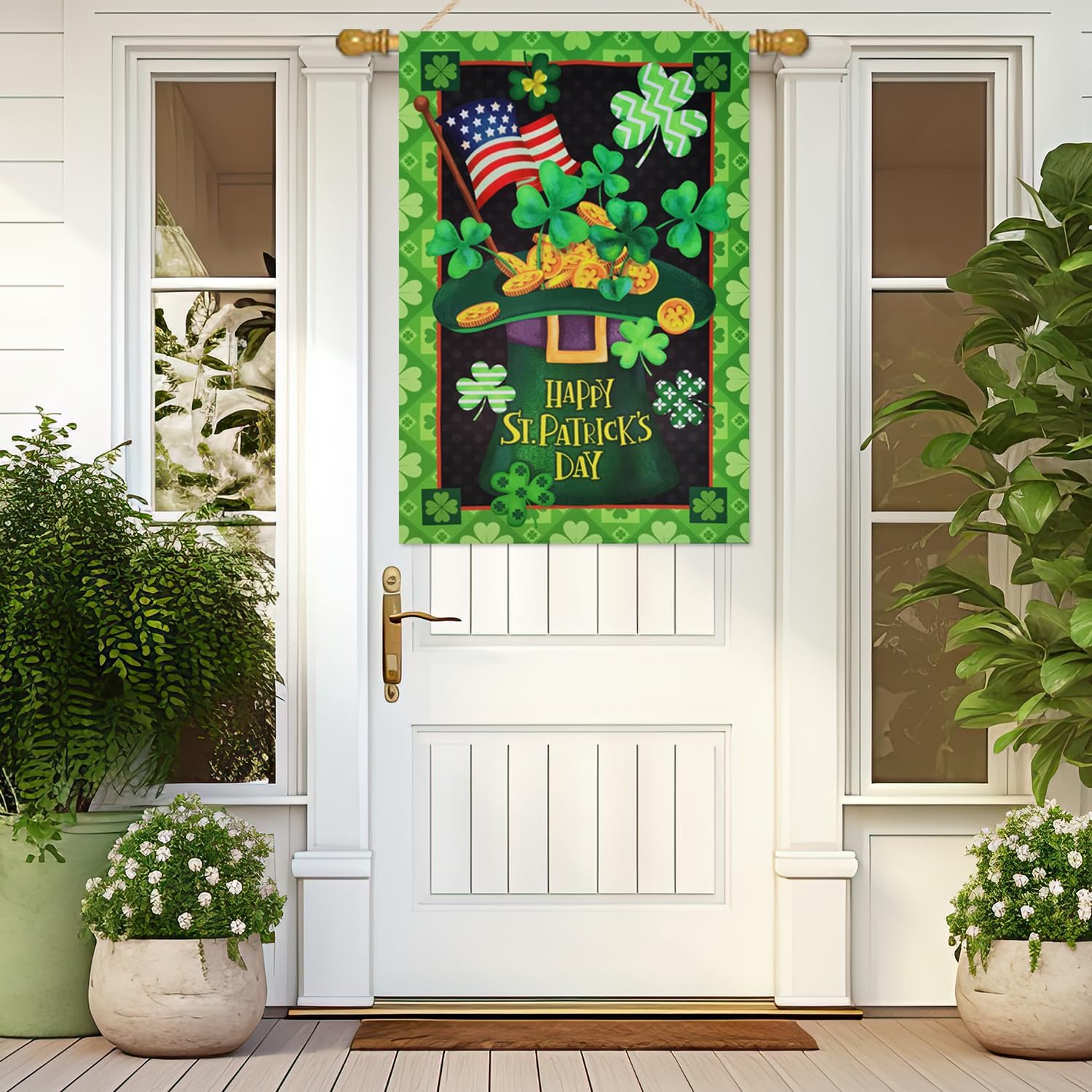 ZZWSFR yard flag provides durable outdoor décor for seasonal celebrations.