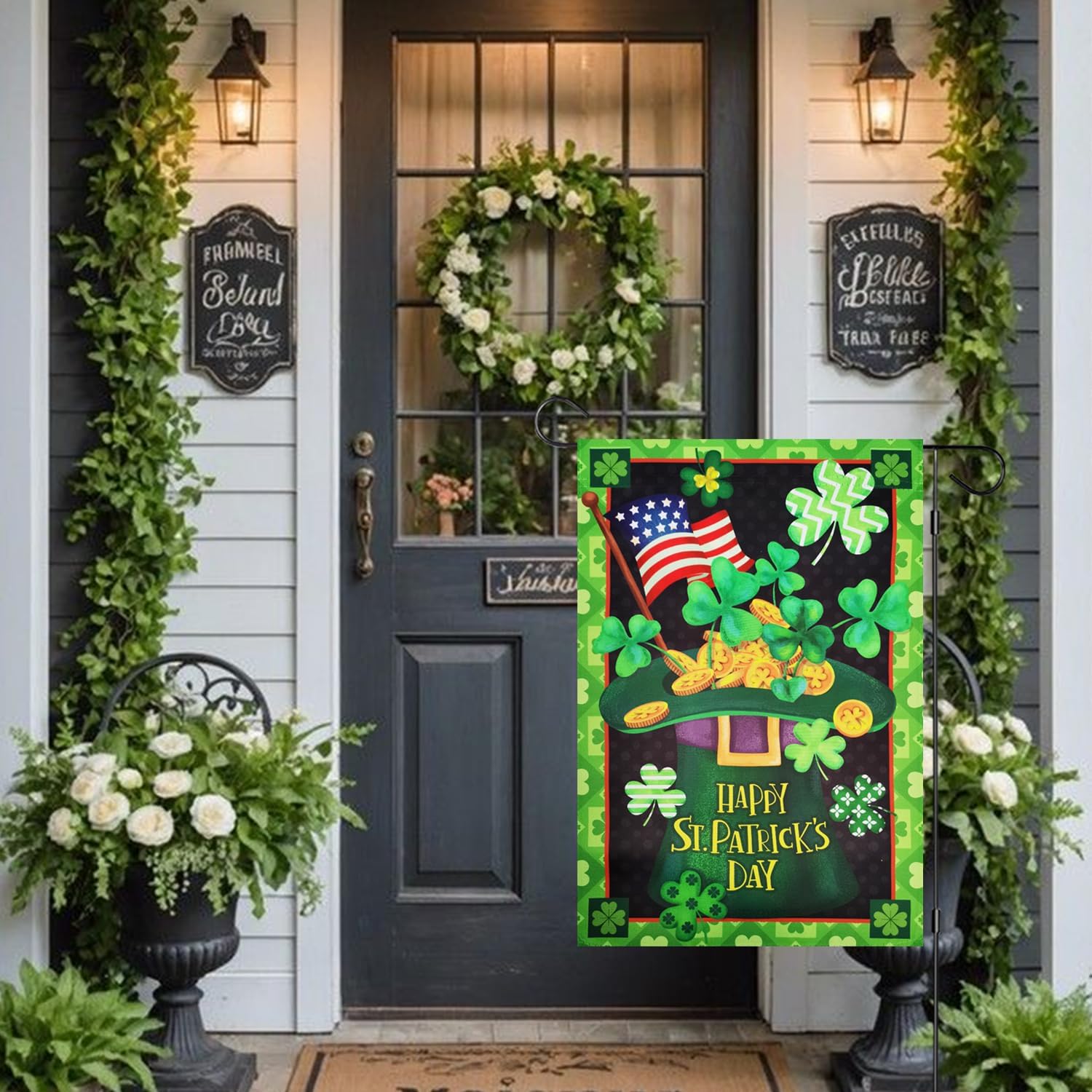 ZZWSFR St. Patrick’s Day banner designed for durable yard decoration
