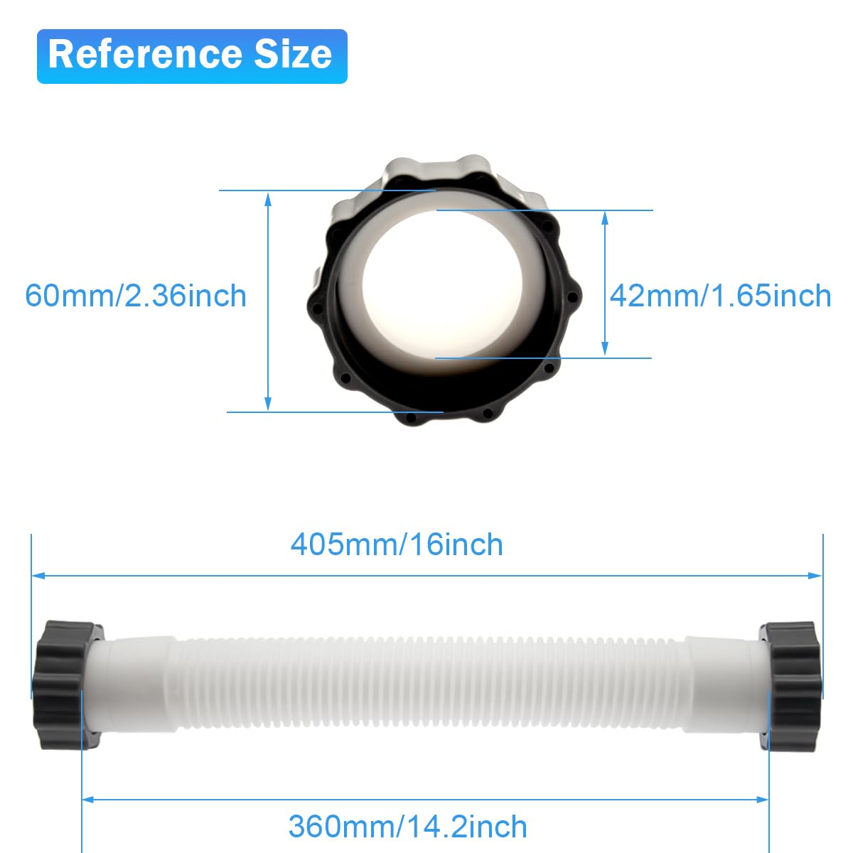 Easy-installation hose end nuts streamline setup for Intex sand filters.