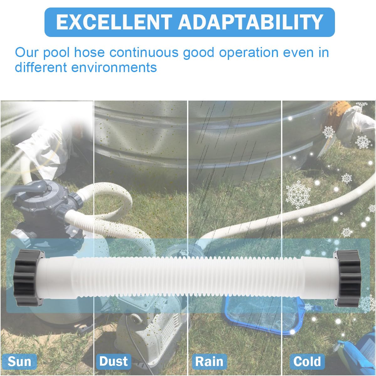 Zzyyldu Intex-compatible hose end for reliable sand filter connections.