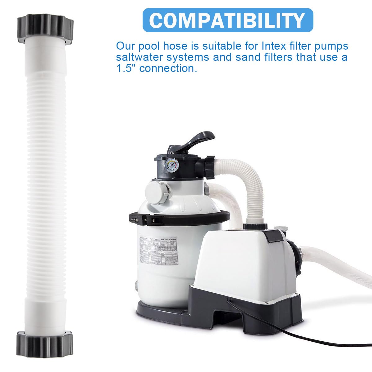 Polyethylene sand filter hose by Zzyyldu, lightweight yet durable for pool systems.