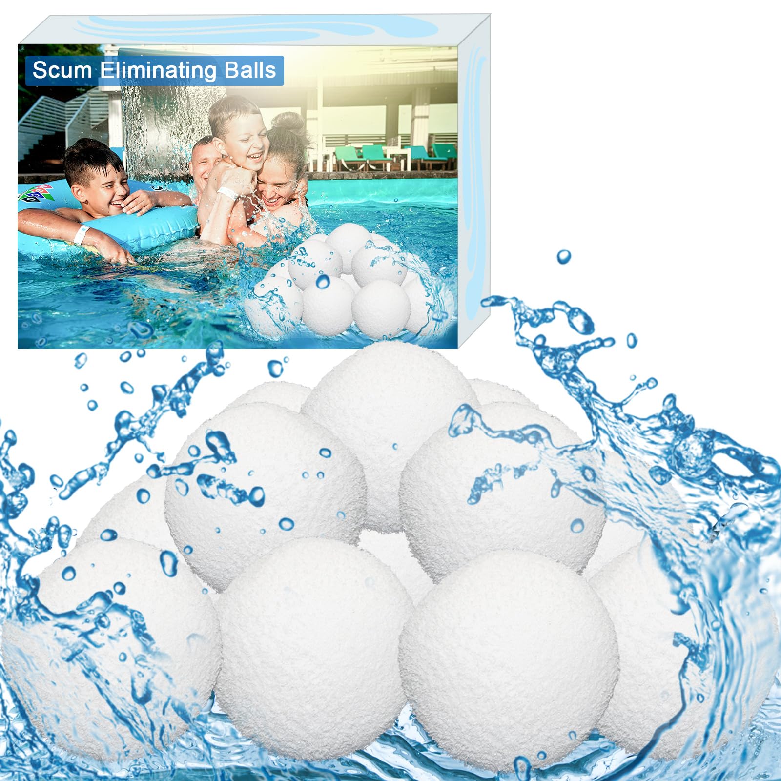 Zzyyldu 3-inch scum ball for pools absorbs oils and debris